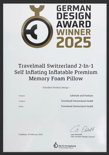 Travelmall - Eco-Inflatable Memory Foam Pillow.