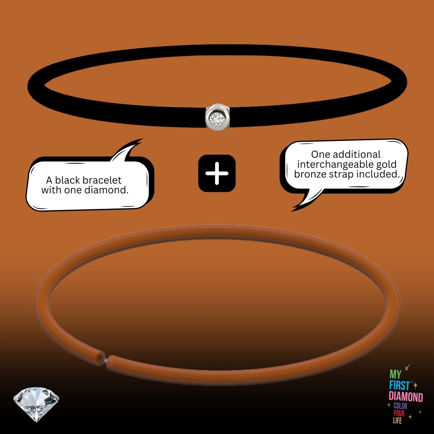 My First Diamond - Original - Bracelet - Adaptable unisex (Gold Bronze)