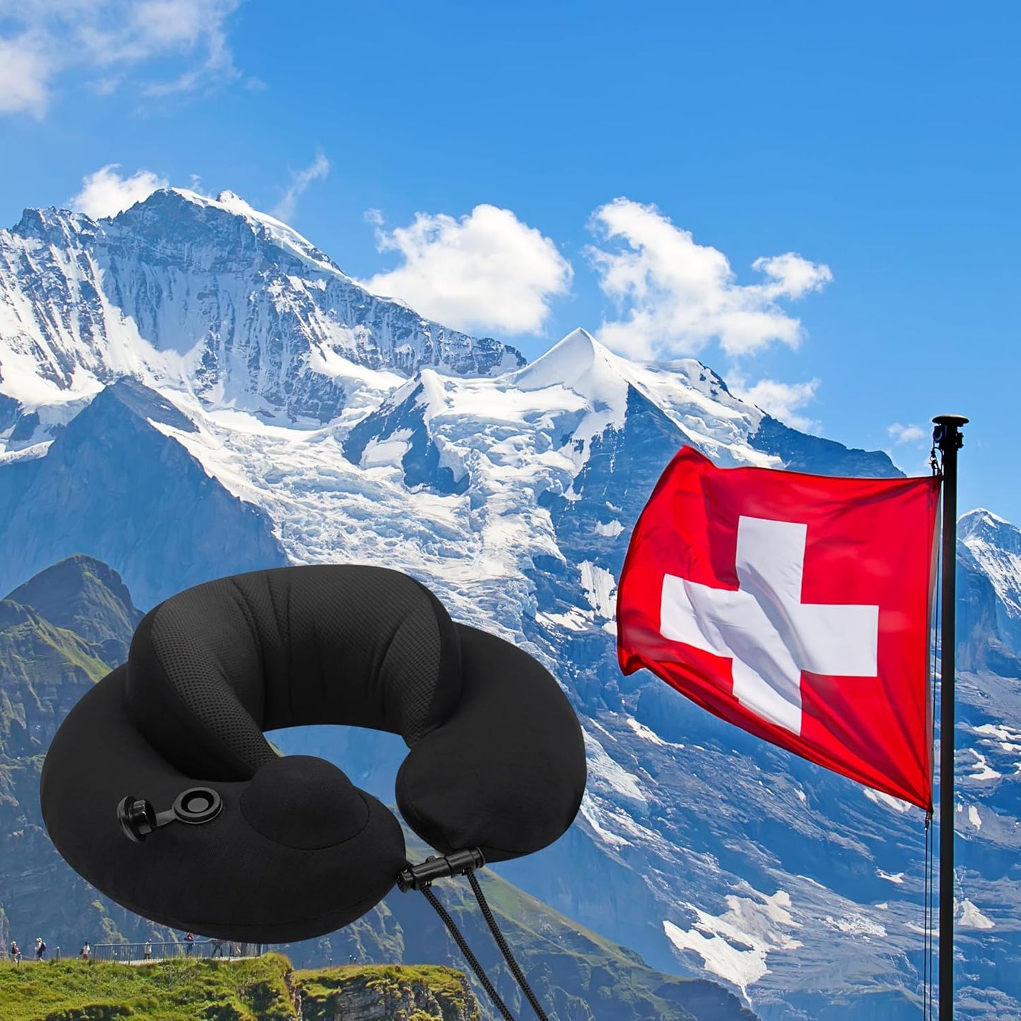 Travelmall - Premium Inflatable Memory Foam Pillow.